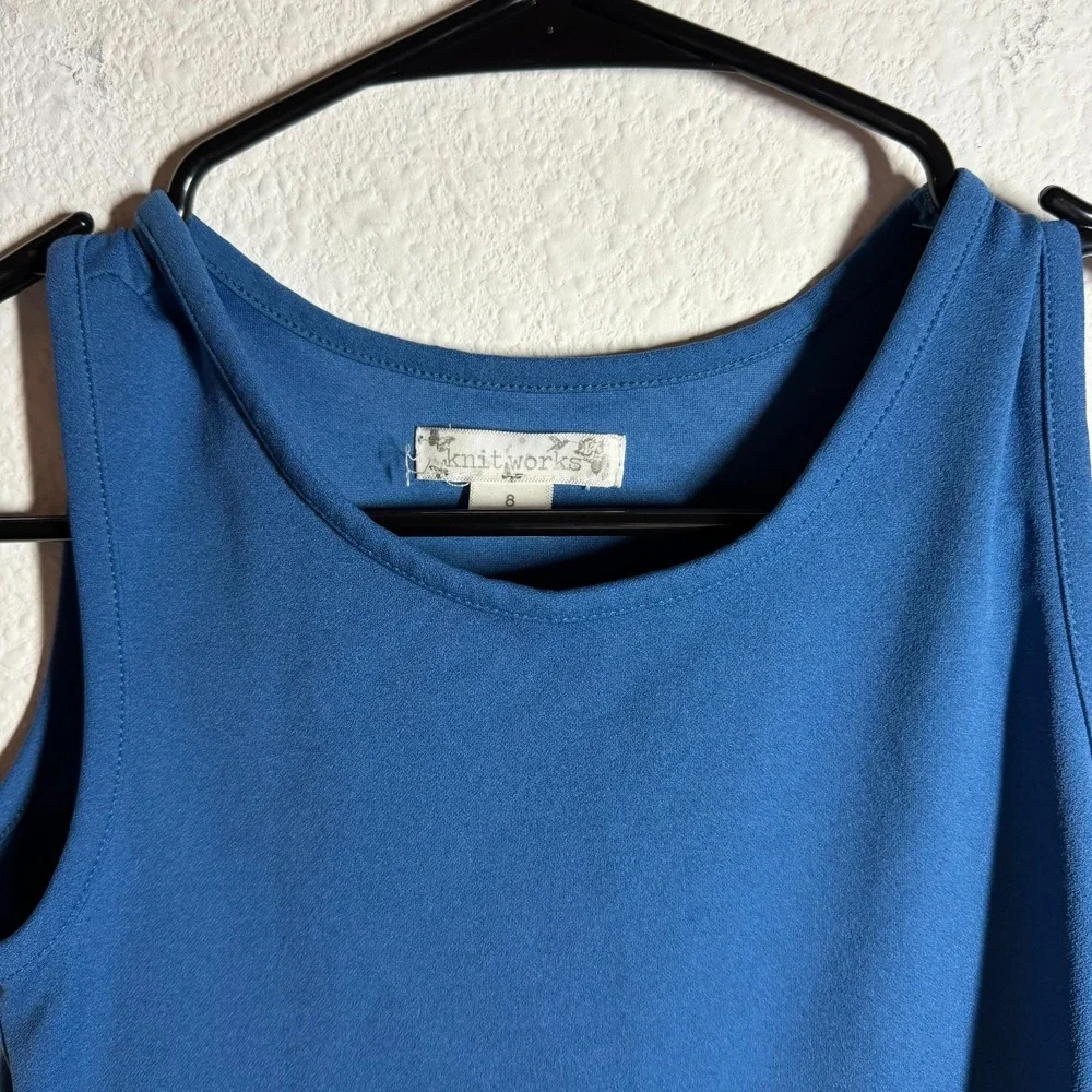 KnitWorks Tank Top Girls 8 Navy Blue Sleeveless‎ Stretch Round Neck Pullover